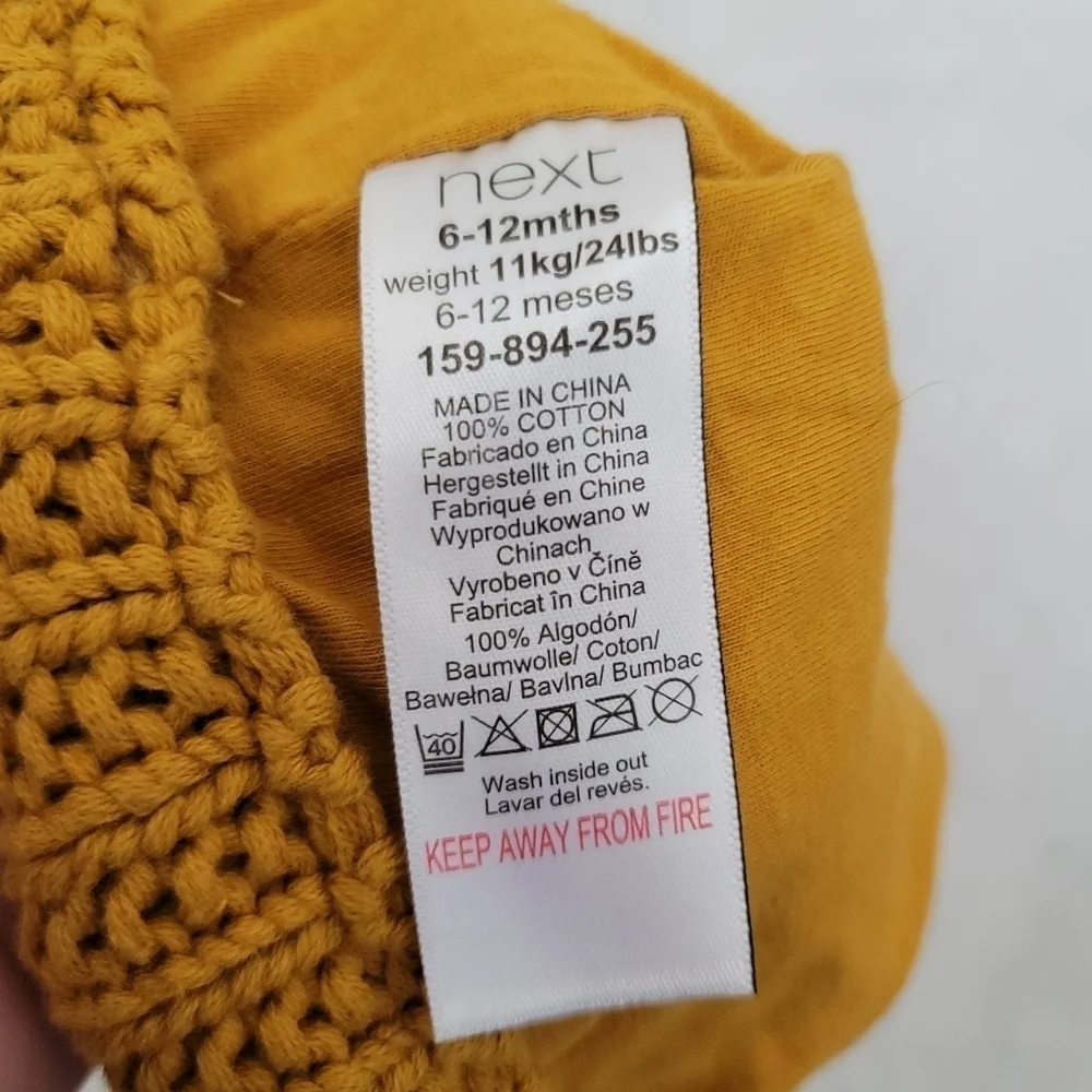 Next Baby 6-12M‎ Infant Lined Giraffe Knit Beanie Hat